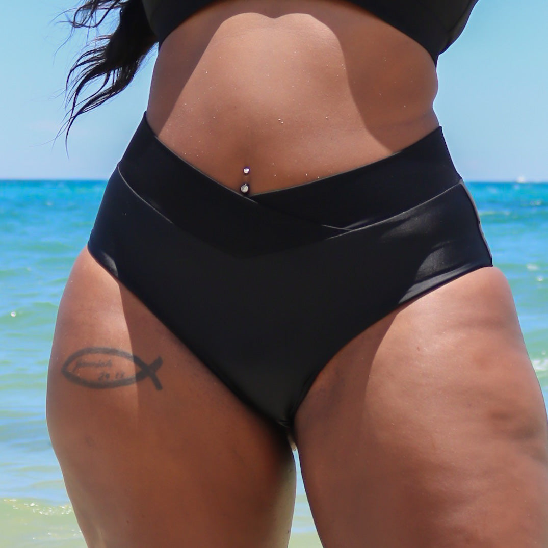 The Dominic High Waisted French Cut Bikini Bottoms Sustainable